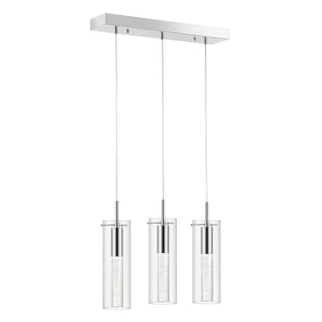 Mium Modern Style Iron/Crystal/Glass Integrated LED Linear Pendant - JONATHAN Y